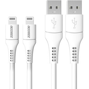 Accezz 2 pack Lightning naar USB kabel voor de iPhone 14 Plus - MFi certificering - 2 meter - Wit