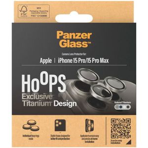 PanzerGlass Camera Protector Hoop Optic Rings voor de iPhone 15 Pro / 15 Pro Max - Natural Titanium