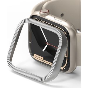 Ringke Bezel Styling voor de Apple Watch Series 7 / 8 / 9 - 45 mm - Matte Curve Silver