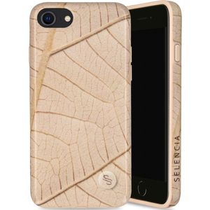 Selencia Aurora Fashion Backcover voor de iPhone SE (2022 / 2020) / 8 / 7 - Duurzaam hoesje - 100% gerecycled - Earth Leaf Beige