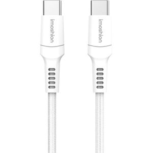 iMoshion Braided USB-C naar USB-C kabel - 0,25 meter - Wit