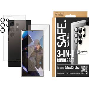 PanzerGlass Safe 3-in-1 pack - Hoesje + screenprotector + camera protector voor de Samsung Galaxy S24 Ultra