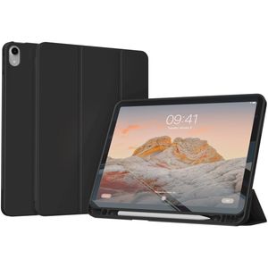 Accezz Smart Silicone Bookcase voor de iPad Air 11 inch (2024) M2 / Air 5 (2022) / iPad Air 4 (2020) - Zwart