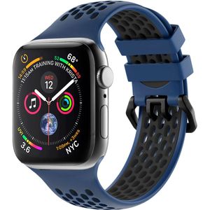 iMoshion Siliconen sport bandje gesp voor de Apple Watch Series 1-9 / SE - 38/40/41mm - Blauw / Zwart