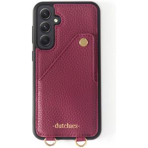 Dutchies Backcover met pashouder voor de Samsung Galaxy A54 - Telefoonkoord niet inbegrepen - Ruby