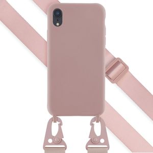 Selencia Siliconen hoesje met afneembaar koord voor de iPhone Xr - Sand Pink