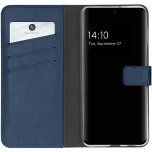 Selencia Echt Lederen Bookcase voor de Samsung Galaxy A32 (4G) - Blauw