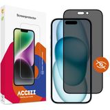 Accezz Gehard Glas Privacy Screenprotector voor de iPhone 15 Plus