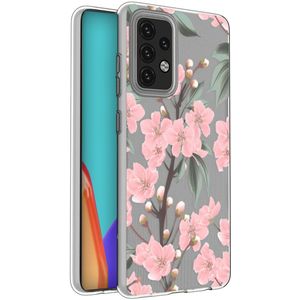 iMoshion Design hoesje voor de Samsung Galaxy A52(s) (5G/4G) - Bloem - Roze / Groen