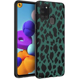 imoshion Design hoesje voor de Samsung Galaxy A21s - Luipaard - Groen / Zwart