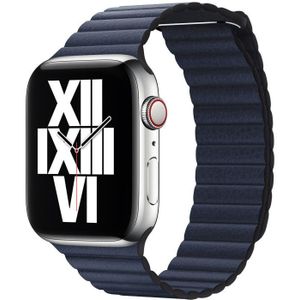 Leather Loop voor de Apple Watch Series 1-9 / SE / Ultra (2) - 42/44/45/49 mm - Maat L - Diver Blue