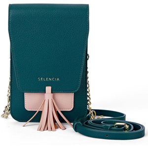 Selencia Telefoontasje Crossbody Elegance - Kunstleer - Donkergroen