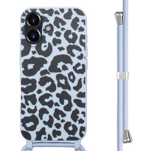 imoshion Siliconen design hoesje met koord voor de Apple iPhone 16 - Animal Lila