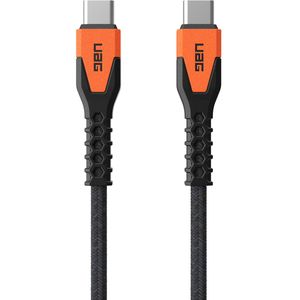 UAG Kevlar® Core USB-C naar USB-C oplaadkabel - 1,5 meter - Zwart / Oranje