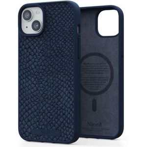 Njorð Collections Salmon Leather MagSafe Case voor de iPhone 15 Plus - Blue