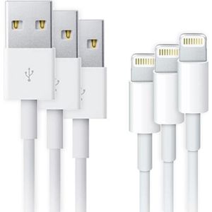 3x Lightning naar USB-kabel voor de iPhone Xs Max - 1 meter - Wit