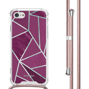 imoshion Design hoesje met koord voor de Apple iPhone SE (2022 / 2020) / 8 / 7 - Bordeaux Graphic