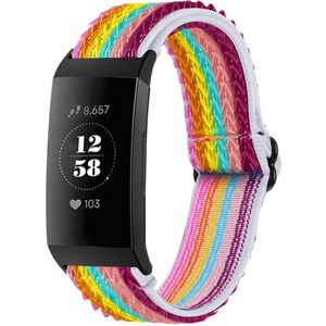 imoshion Elastisch nylon bandje voor de Fitbit Charge 3 / 4 - Rainbow