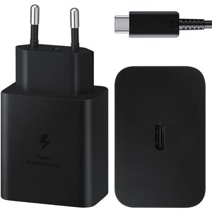 Originele Power Adapter met USB-C kabel voor de Samsung Galaxy A13 (4G) - Oplader - USB-C aansluiting - Fast Charge - 45 Watt - 1,8 meter - Zwart