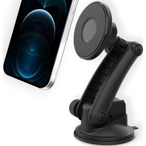 Accezz Telefoonhouder auto voor de iPhone 12 Pro Max - MagSafe - Dashboard en voorruit - Magnetisch - Zwart