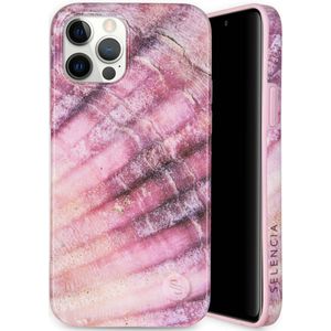 Selencia Aurora Fashion Backcover voor de iPhone 12 (Pro) - Duurzaam hoesje - 100% gerecycled - Ocean Shell Purple