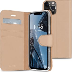 Accezz Wallet Softcase Bookcase voor de iPhone 13 Pro Max - Goud