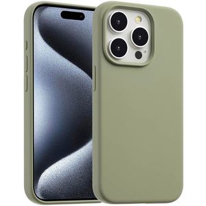 Accezz Liquid Silicone Backcover met MagSafe voor de Apple iPhone 15 Pro - Cooper Green