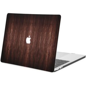 iMoshion Design Laptop Cover voor de MacBook Pro 13 inch (2016-2019) - A1708 / A2159 - Dark Brown Wood