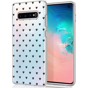 iMoshion Design hoesje voor de Samsung Galaxy S10 - Hartjes - Zwart