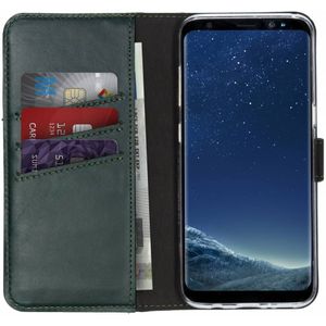 Selencia Echt Lederen Bookcase voor Samsung Galaxy S8 - Groen