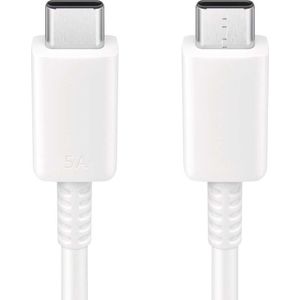 USB-C naar USB-C kabel 5A voor de Samsung Galaxy S22 Plus - 1 meter - Wit