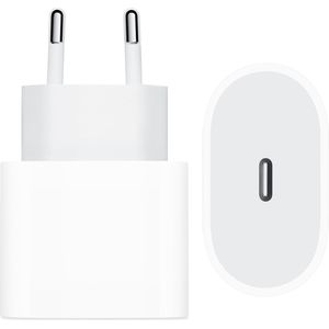 Apple Originele USB-C Power Adapter voor de iPhone 15 Plus - Oplader - USB-C aansluiting - 20W - Wit
