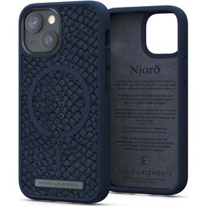 Njorð Collections Salmon Leather MagSafe Case voor de iPhone 13 Mini - Petrol
