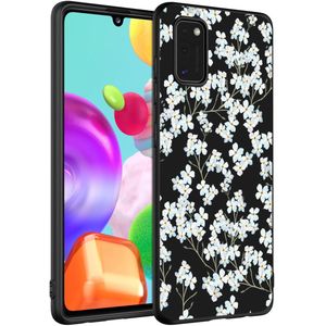 iMoshion Design hoesje voor de Samsung Galaxy A41 - Bloem - Wit / Zwart