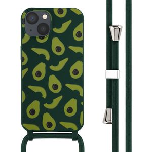 iMoshion Siliconen design hoesje met koord voor de iPhone 13 - Avocado Green