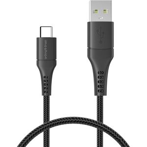 iMoshion Braided USB-C naar USB kabel voor de Samsung Galaxy A22 (5G) - 1 meter - Zwart