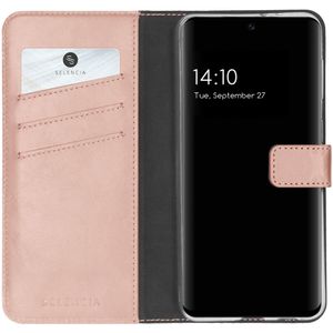 Selencia Echt Lederen Bookcase voor de Samsung Galaxy A32 (4G) - Roze