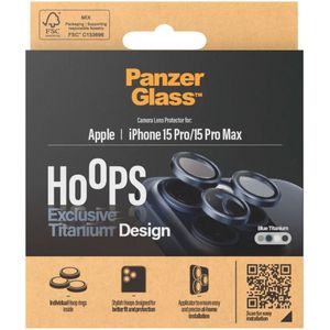 PanzerGlass Camera Protector Hoop Optic Rings voor de iPhone 15 Pro / 15 Pro Max - Blue Titanium