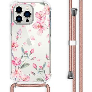 imoshion Design hoesje met koord voor de iPhone 14 Pro Max - Bloem - Roze