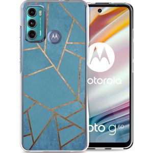 iMoshion Design hoesje voor de Motorola Moto G60 - Grafisch Koper / Blauw