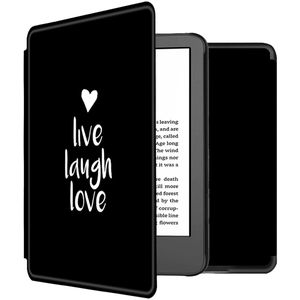 iMoshion Design Slim Hard Case Sleepcover voor de Amazon Kindle (2022) 11th gen - Live Laugh Love