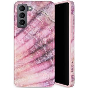 Selencia Aurora Fashion Backcover voor de Samsung Galaxy S21 - Duurzaam hoesje - 100% gerecycled - Ocean Shell Purple