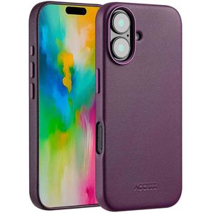 Accezz MagSafe Leather Backcover voor de Apple iPhone 16 - Heath Purple