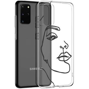 iMoshion Design hoesje voor de Samsung Galaxy S20 Plus - Abstract Gezicht - Zwart