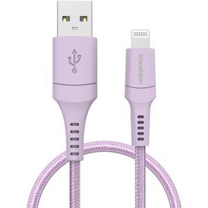 iMoshion Lightning naar USB kabel - Non-MFi - Gevlochten textiel - 1 meter - Lila