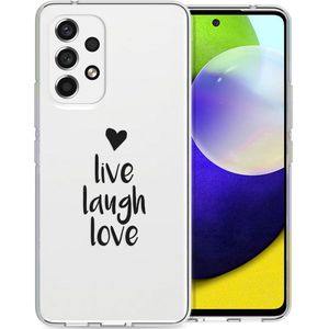 iMoshion Design hoesje voor de Samsung Galaxy A53 - Live Laugh Love - Zwart