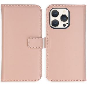 Selencia Echt Lederen Bookcase voor de iPhone 15 Pro - Dusty Pink