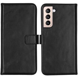 Selencia Echt Lederen Bookcase voor de Samsung Galaxy S22 Plus - Zwart