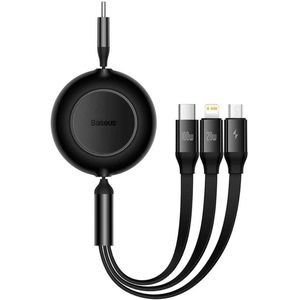 Baseus Oprolbare 3-in-1 USB-C naar Lightning/USB-C/MicroUSB Kabel 1.1M