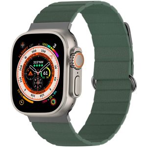 iMoshion Magnetisch lederen bandje voor de Apple Watch Series 1-9 / SE / Ultra (2) - 42/44/45/49 mm - Groen